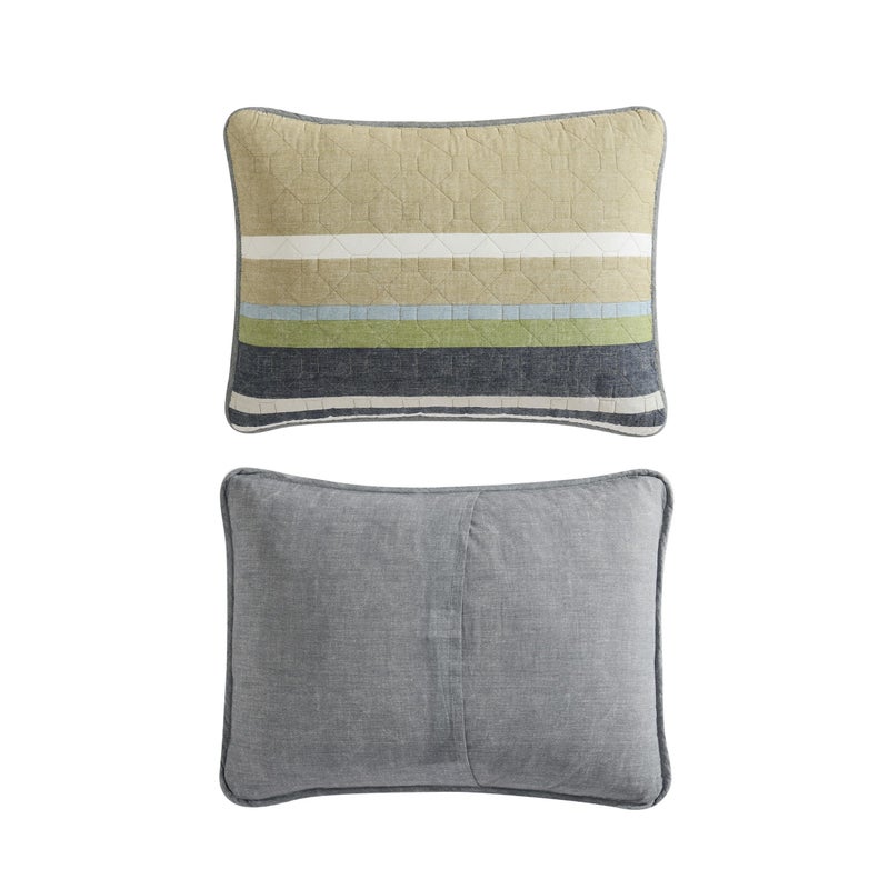 Eddie Bauer - Twin Quilt Set, Cotton Reversible Bedding with Matching Sham, Luxurious Bedding Set (Salmon Ladder Multi, Twin) - Image 4
